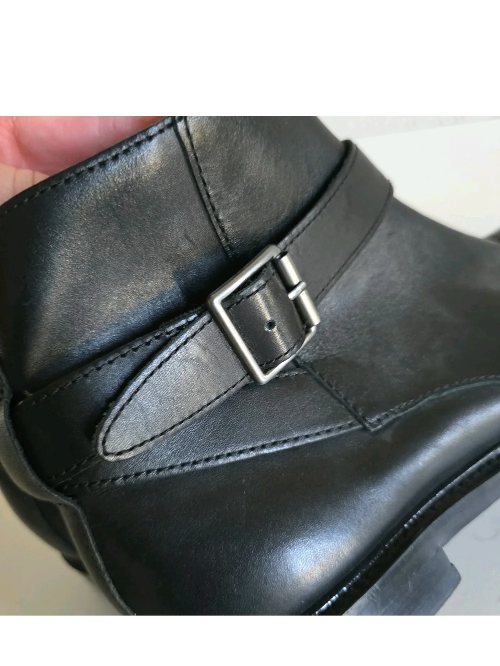 Banana Republic Mens Black Italian Leather Chukka Boots with Buckle Sz 8.5
